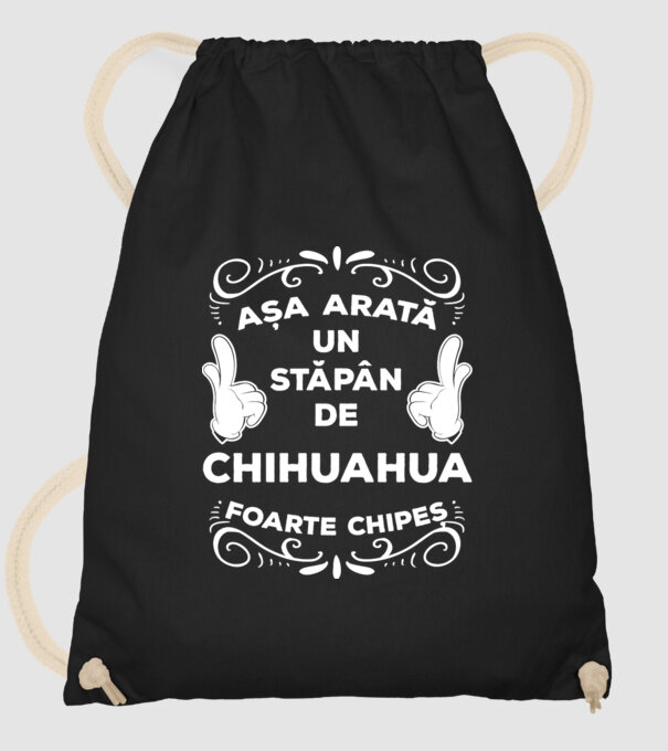 Așa arată un stăpân de Chihuahua foarte chipeș model negru pe tricou