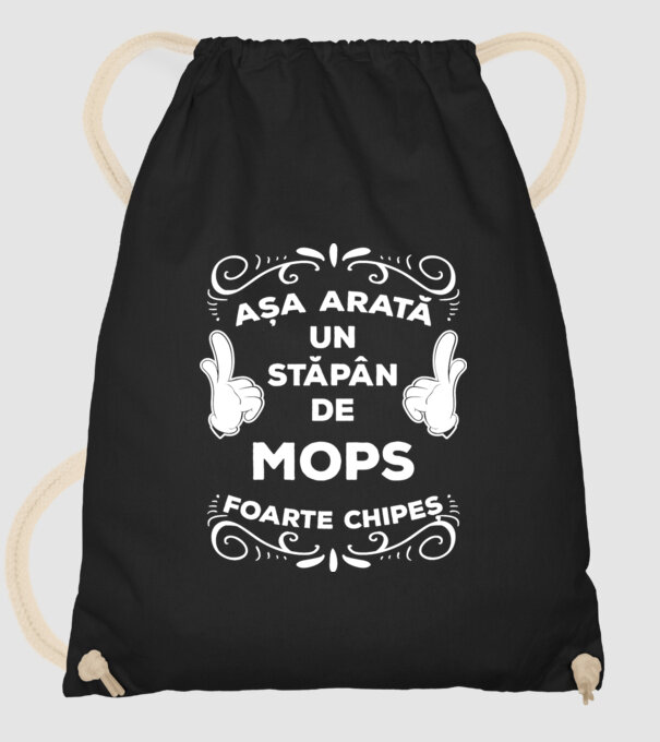 Așa arată un stăpân de Mops foarte chipeș model negru pe tricou