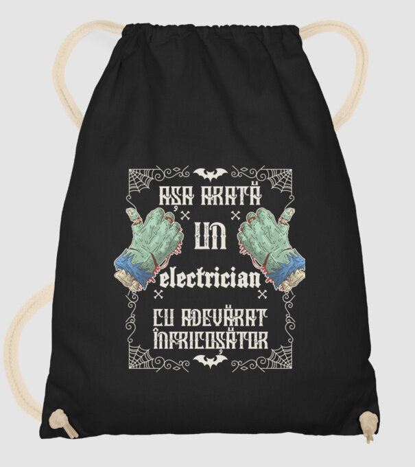 Așa arată un ELECTRICIAN cu adevărat înfricoșător model negru pe tricou