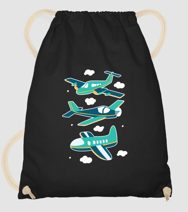 Avioane model negru pe tricou