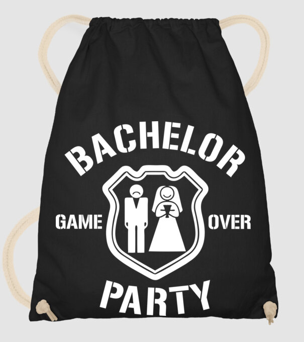 Bachelor Party Game Over model negru pe tricou