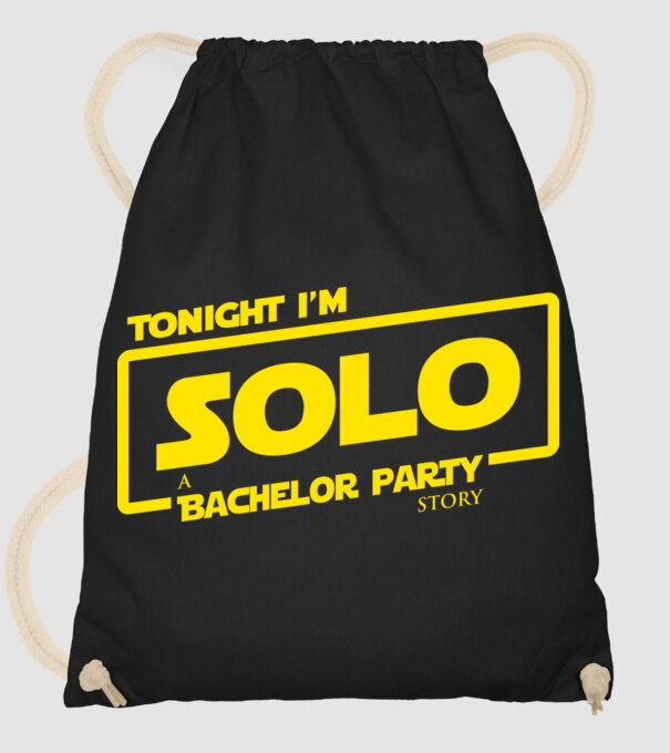 Bachelor Party Solo model negru pe tricou