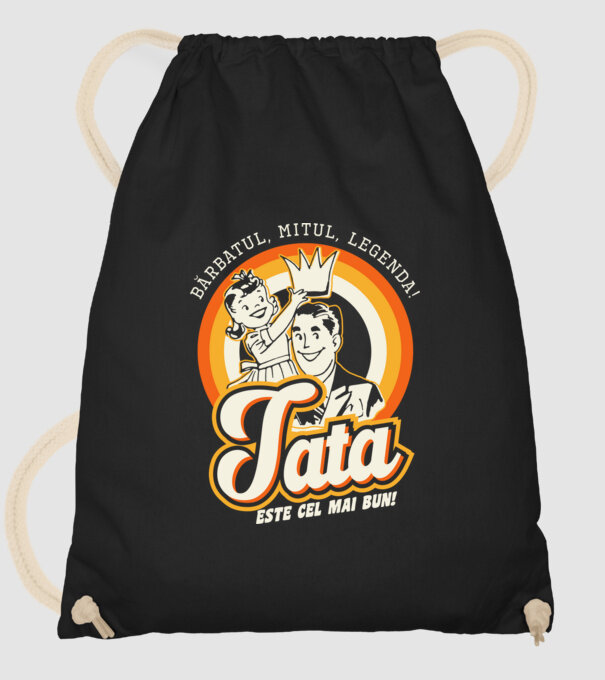 Bărbatul, mitul, legenda! Tata este cel mai bun! model negru pe tricou