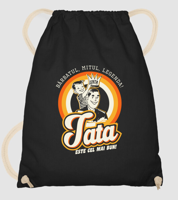Bărbatul, mitul, legenda! Tata este cel mai bun! model negru pe tricou