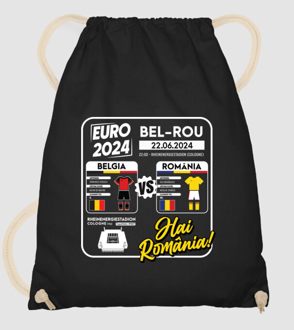 BEL-ROM euro 2024 calendar model negru pe tricou