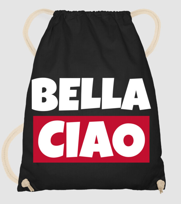 bella ciao logo model negru pe tricou