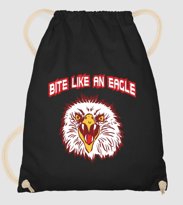 bite like an eagle cobra kai model negru pe tricou