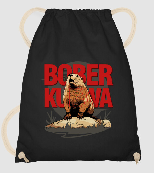 BOBER model negru pe tricou