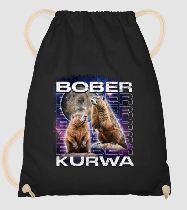 Bóber Kurwa universe model negru pe tricou