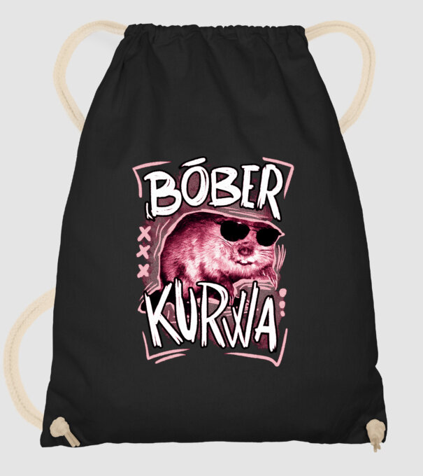 Bóber wtf model negru pe tricou