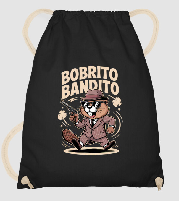 Bobrito Bandito model negru pe tricou