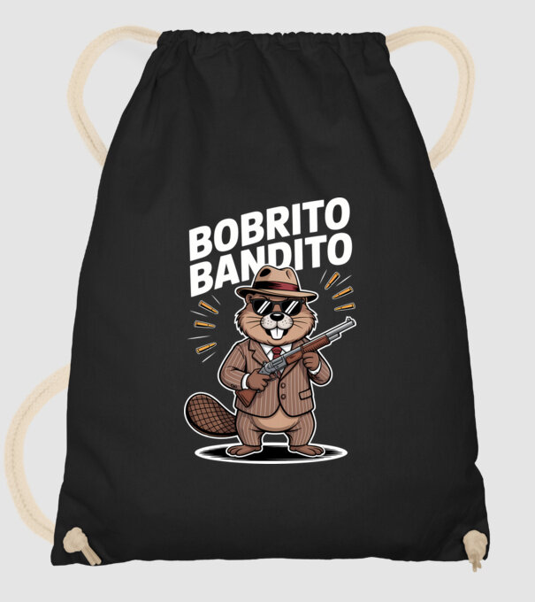 Bobrito Bandito model negru pe tricou