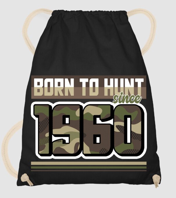 Born to hunt since 1960 model negru pe tricou