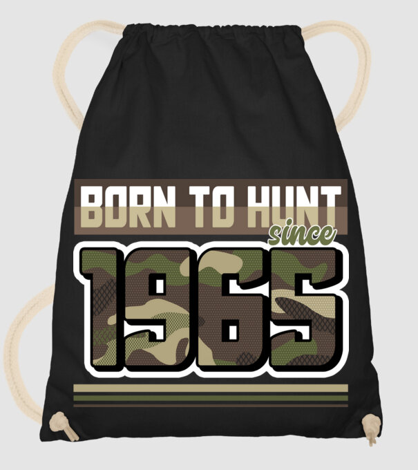 Born to hunt since 1965 model negru pe tricou