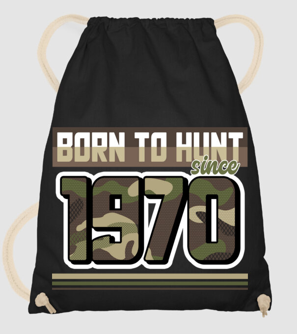 Born to hunt since 1970 model negru pe tricou