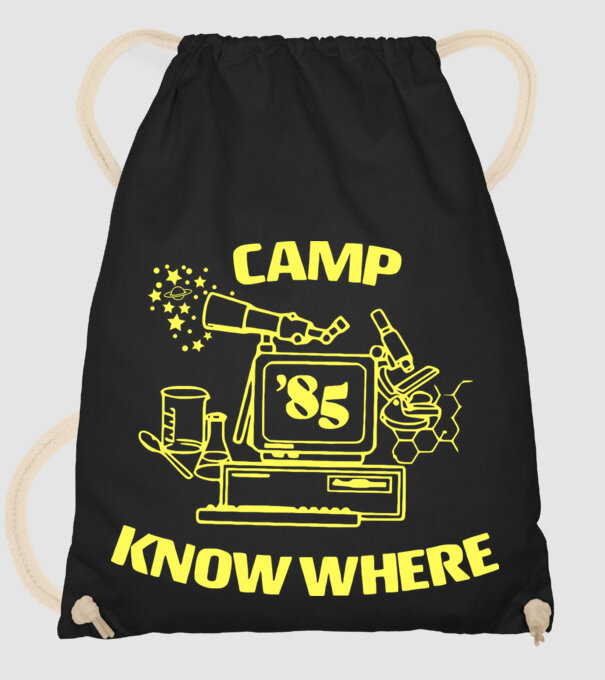 camp nowhere 85 stranger things model negru pe tricou