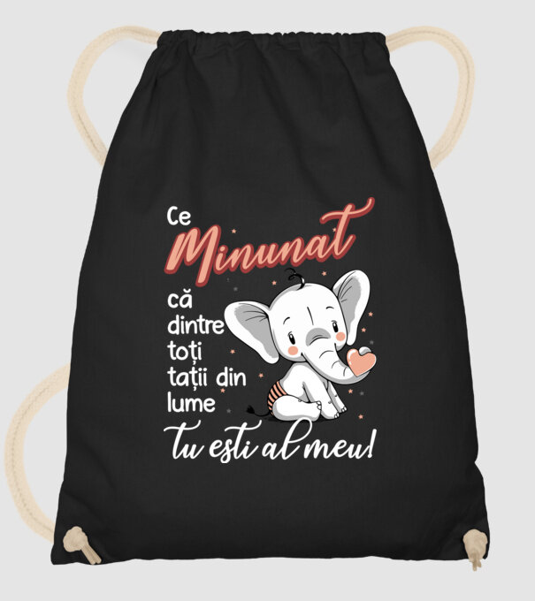 Ce minunat că dintre toți tații din lume, tu ești al meu! model negru pe tricou