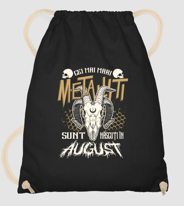 Cei mai mari metaliști sunt născuți în august. model negru pe tricou