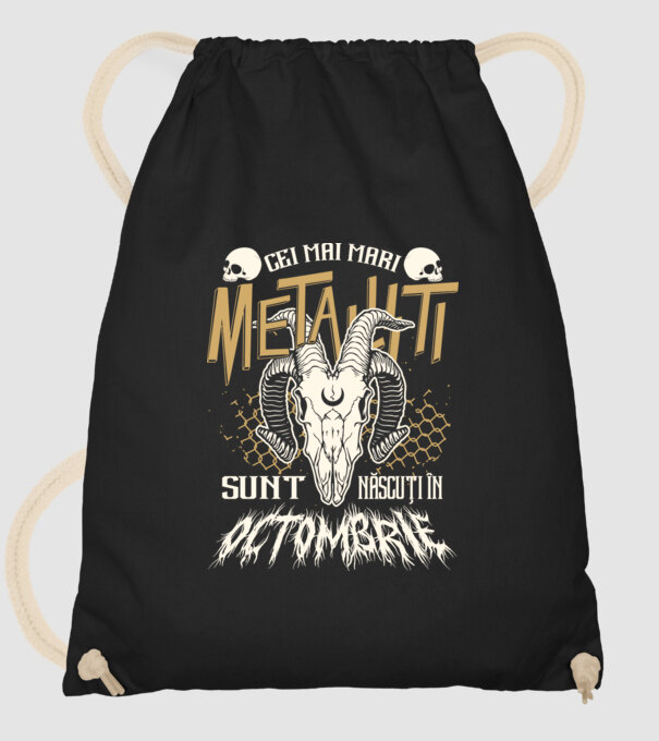Cei mai mari metaliști sunt născuți în octombrie. model negru pe tricou