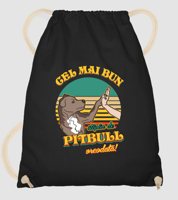 Cel mai bun stăpân de pitbull vreodată! model negru pe tricou