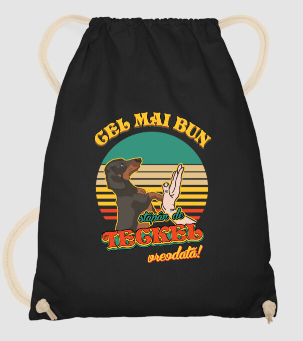 Cel mai bun stăpân de teckel vreodată! model negru pe tricou