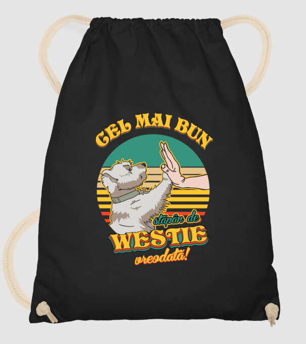 Cel mai bun stăpân de westie vreodată! model negru pe tricou