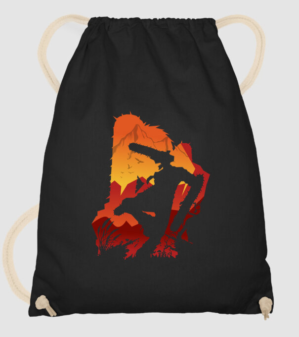 Chainsaw man silhouette model negru pe tricou