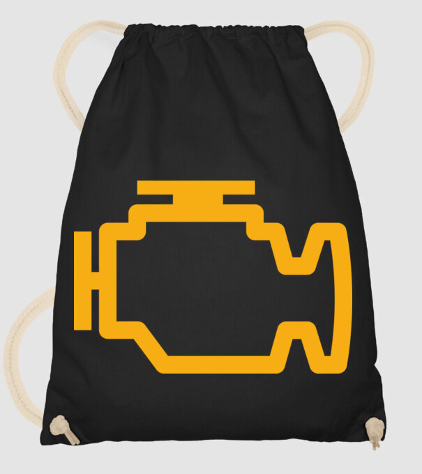 check engine model negru pe tricou