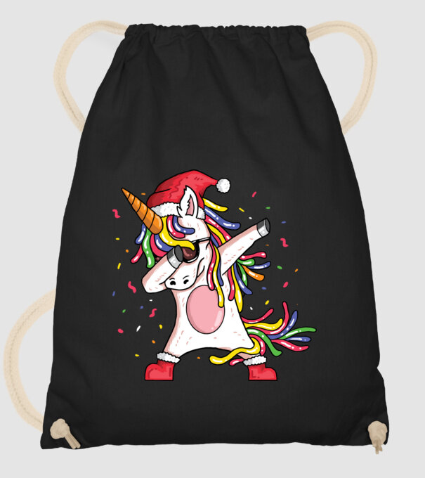 Christmas unicorn dab model negru pe tricou
