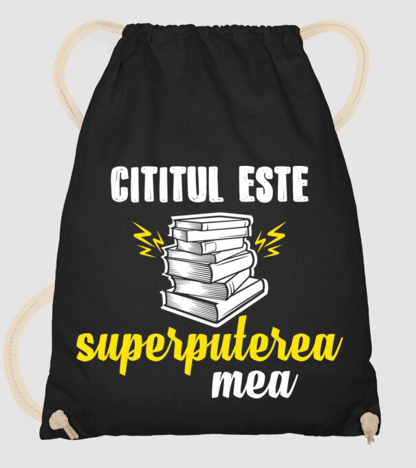 cititul este superputerea mea model negru pe tricou