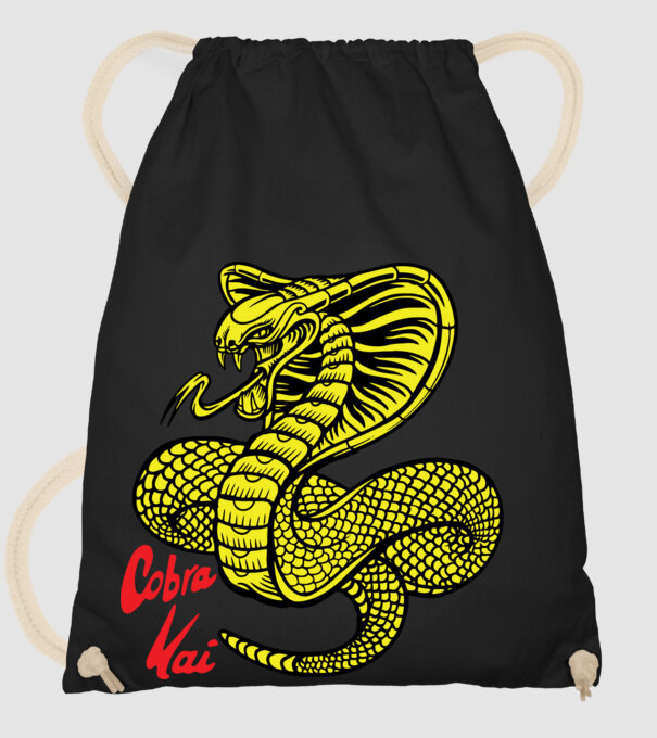 cobra kai logo color model negru pe tricou
