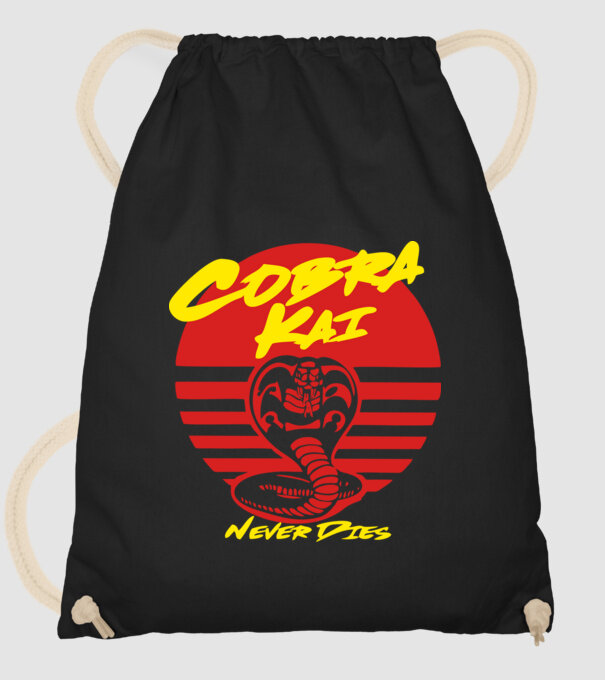 cobra kai sunset logo model negru pe tricou