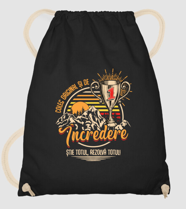 coleg original și de încredere model negru pe tricou