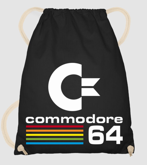 Commodore 64 logo on black model negru pe tricou