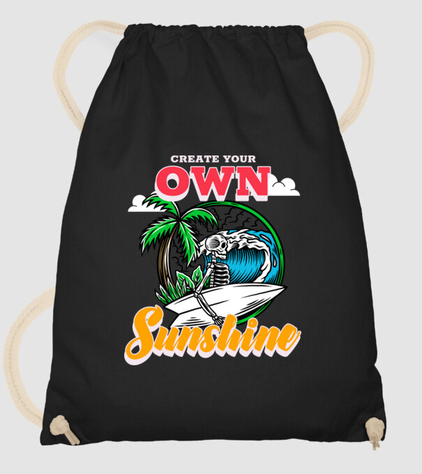 Create your own sunshine surfer skeleton model negru pe tricou