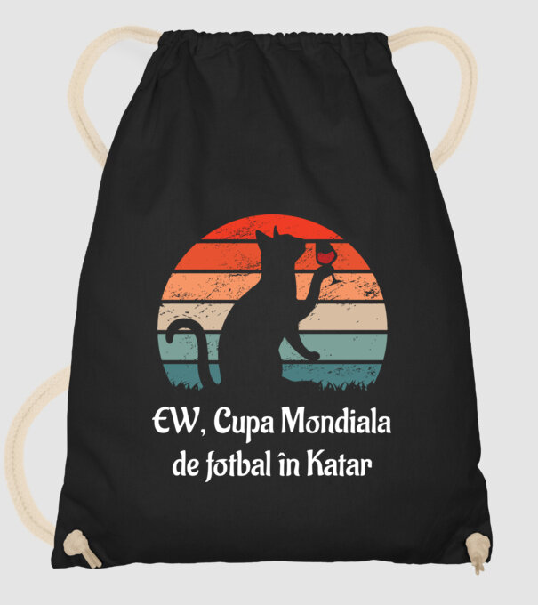 Cupa Mondiala de fotbal în Katar model negru pe tricou