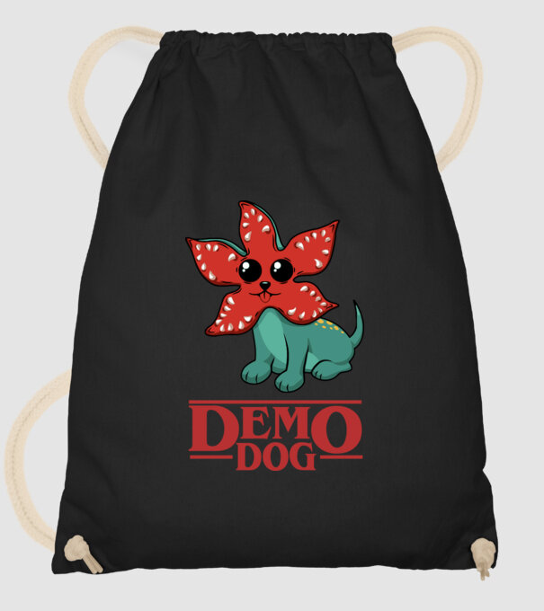 cute demodog model negru pe tricou