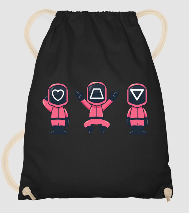 cute squid game toys model negru pe tricou