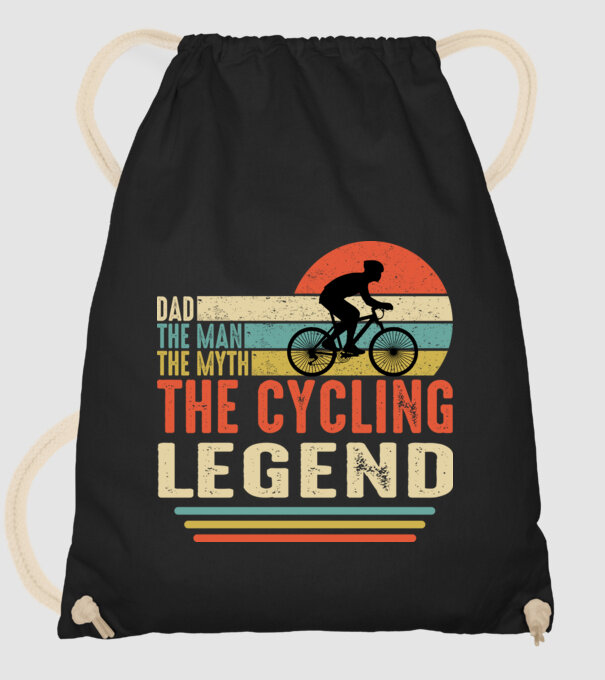 Dad the man, the myth, the cycling legend model negru pe tricou