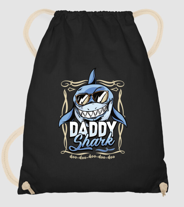 Daddy Shark model negru pe tricou