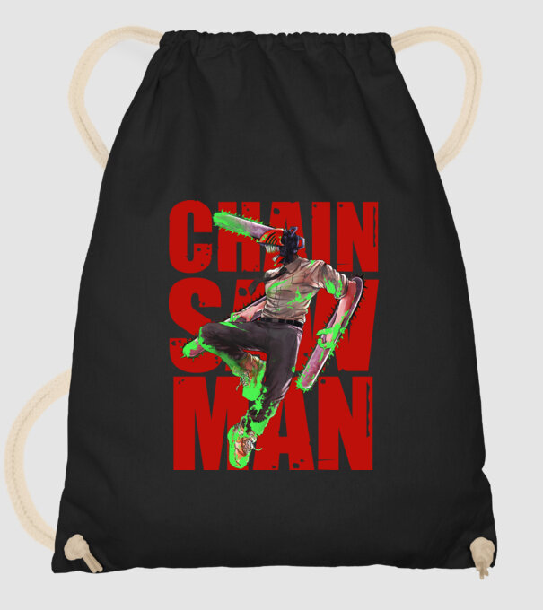 Denji chainsaw man concept model negru pe tricou