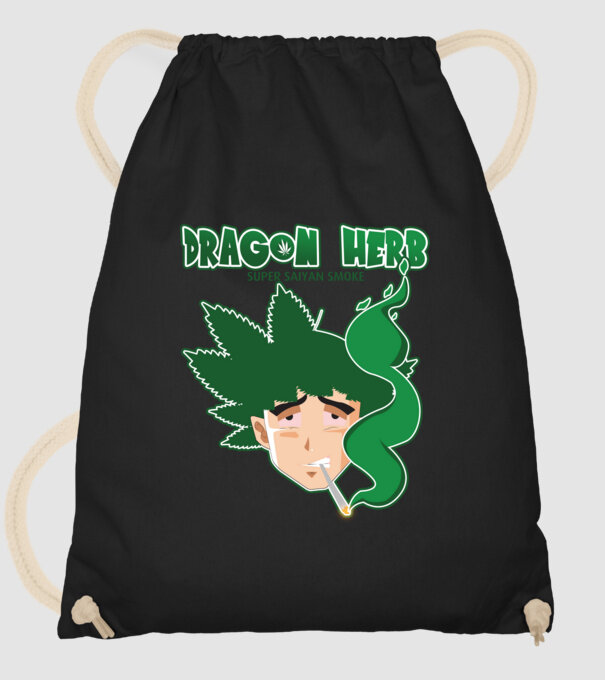 dragon herb smoke model negru pe tricou