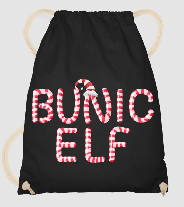 bunic elf model negru pe tricou