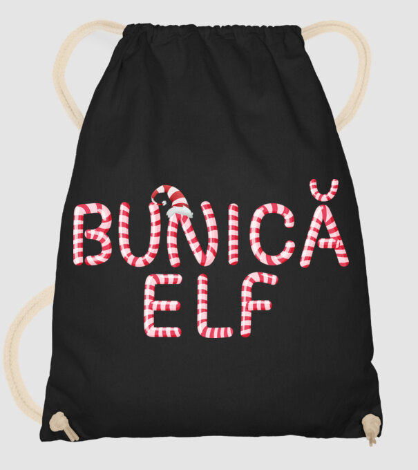 bunică elf model negru pe tricou