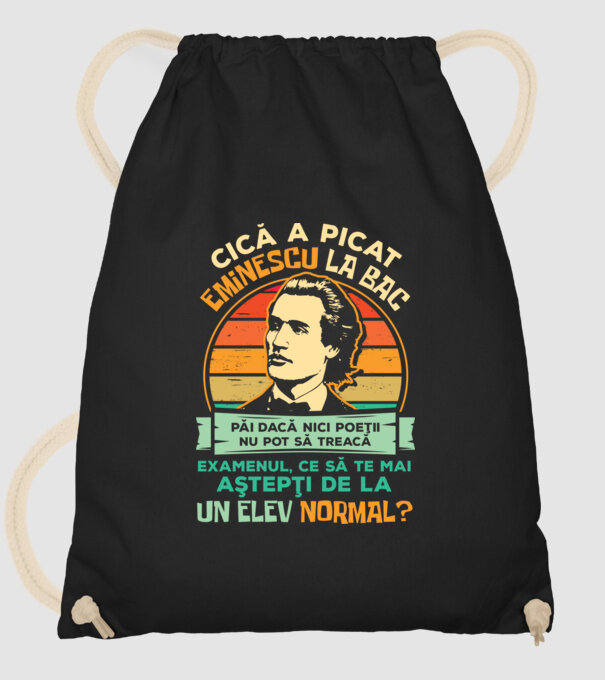 Eminescu model negru pe tricou