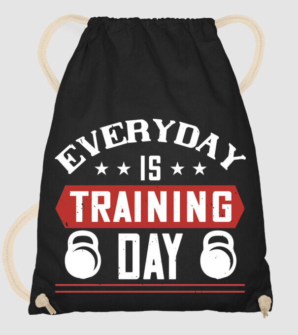 everyday is training day model negru pe tricou