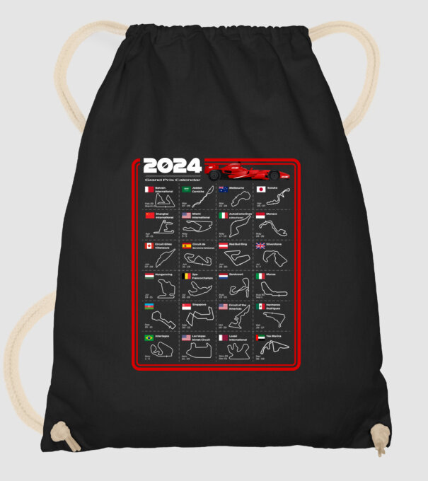 F1 calendar 2024 model negru pe tricou