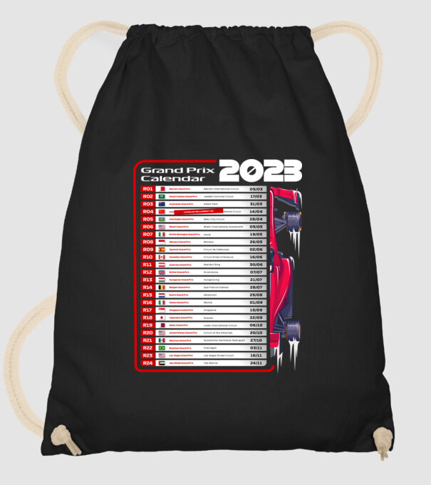 F1 Calendar TBA model negru pe tricou