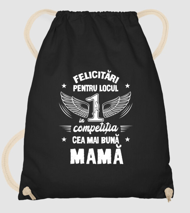 Felicitări pentru locul 1 în competiția Cel mai bun tată! model negru pe tricou