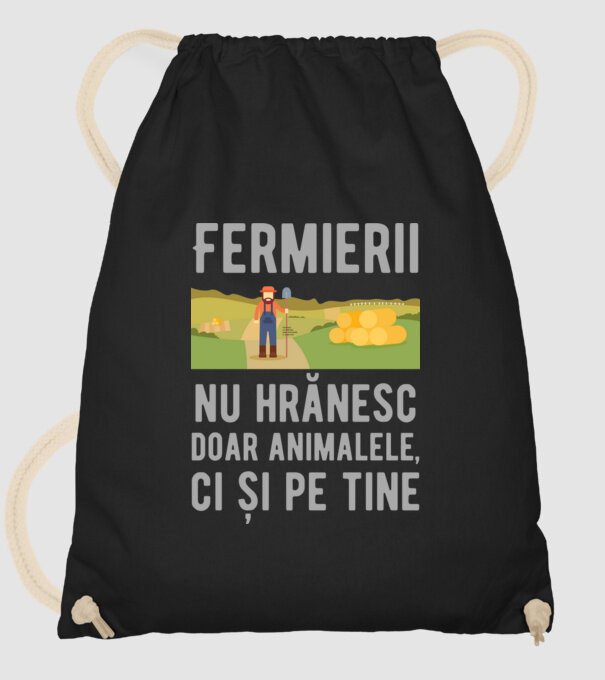 Fermierii nu hrănesc doar animalele, ci și pe tine model negru pe tricou